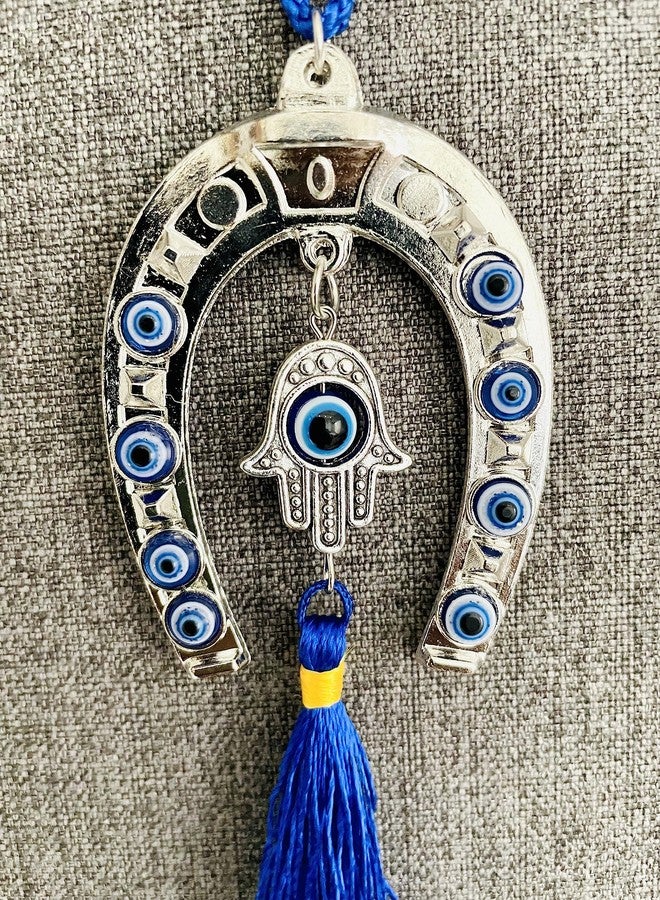 WARMINGO DE WARMINGO Evil Eye Hanging for Home & Office |Turkish Evil Eye Wall Hanging | Nazar Battu for Home Entrance | Horse Shoe Nail Ring Shape - Image 3